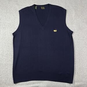 Bobby Jones Masters Sweater Mens XL Made Italy Wool Vest Sleeveless Golf V Neck